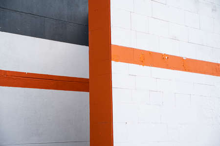 minimal modern geometric architecture shape. White and orangeの写真素材