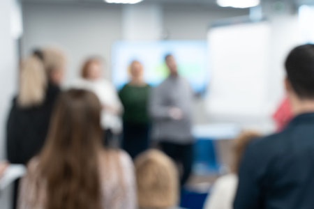 Male speaker at a conference, seminar, lecture. Personal growth training or business training....