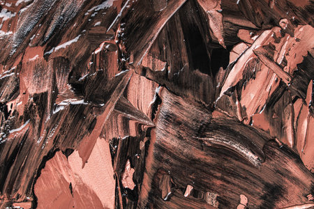Abstract background with brown and beige plaster texture. Seamless background with large brushstrokes. Rough stylized texture with space for text. High quality photoの写真素材