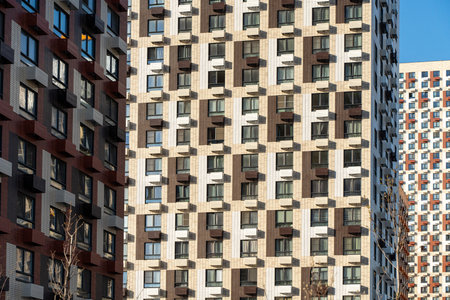 Construction of multi-storey residential buildings. Skyscrapers for housing. High quality photo
