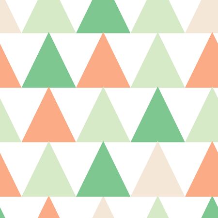 Triangle Vector Seamless Stock. Surface pattern in coral, mint and sage.のイラスト素材
