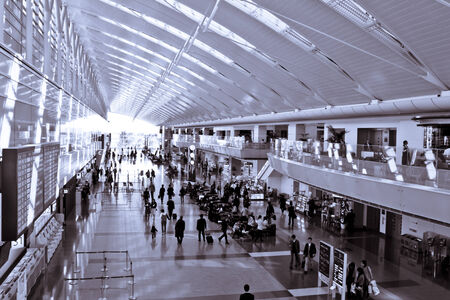 Terminal 2 departure lounge at Haneda Airportのeditorial素材