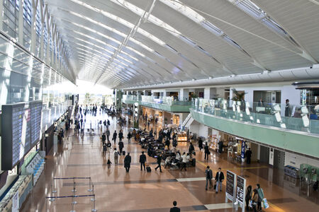 Terminal 2 departure lounge at Haneda Airportのeditorial素材