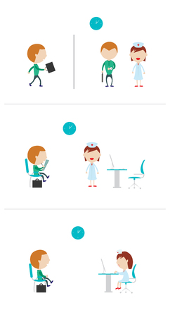 Dentist Reception in the Morning first visit.のイラスト素材