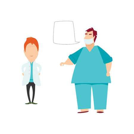 Dentists-Doctors on the working day. Flat styleのイラスト素材