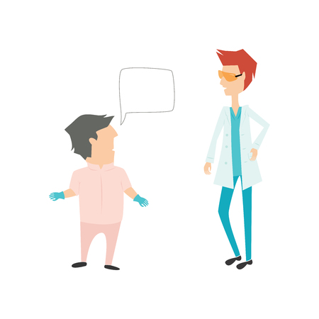 Dentists-Doctors on the working day. Flat styleのイラスト素材