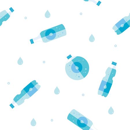 Health clean water in the flat style.Seamless pattern.のイラスト素材