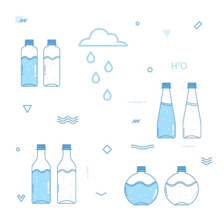 Health clean water in the flat style.のイラスト素材