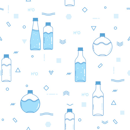 Health clean water in the flat style.Seamless pattern.のイラスト素材