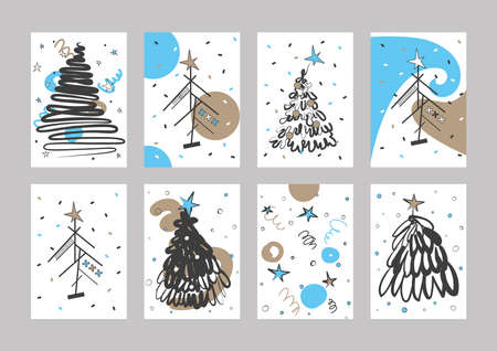 Set of the Christmas cardsのイラスト素材