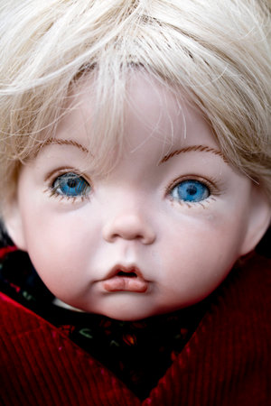 Close Up and Isolated Vintage Antique Old Dollの写真素材