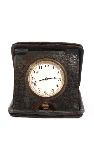 Antique Vintage Clock Pocket Watch on White Backgroundの写真素材