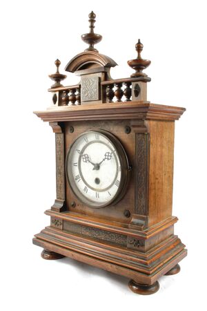 Antique Vintage Clock Pocket Watch on White Backgroundの写真素材