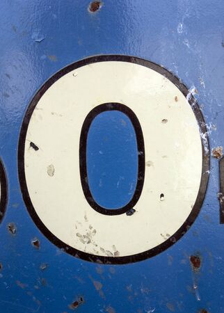 Written Wording in Distressed State Typography Found Number 0 Letter oの写真素材