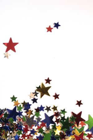 Glitter Tinsel Stars Close Up For Backgroundの写真素材