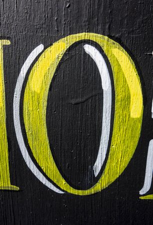 Written Wording in Distressed State Typography Found Number 0 Letter oの写真素材