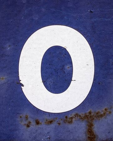 Written Wording in Distressed State Typography Found Number 0 Letter oの写真素材