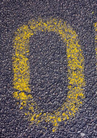 Written Wording in Distressed State Typography Found Number 0 Zeroの写真素材