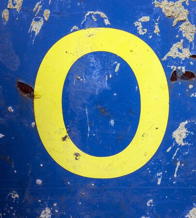 Written Wording in Distressed State Typography Found Number 0 Zero