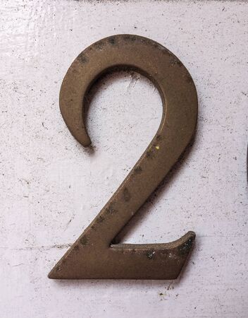 Written Wording in Distressed State Typography Found Number Two 2