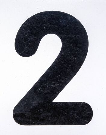 Written Wording in Distressed State Typography Found Number Two 2の写真素材