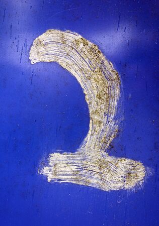 Written Wording in Distressed State Typography Found Number Two 2の写真素材