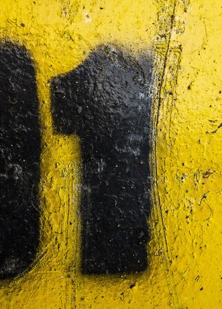 Written Wording in Distressed State Typography Found Number One 1の写真素材