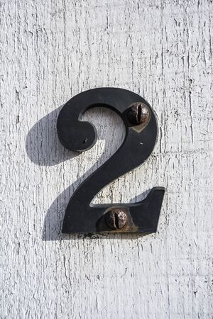 Written Wording in Distressed State Typography Found Number Two 2
