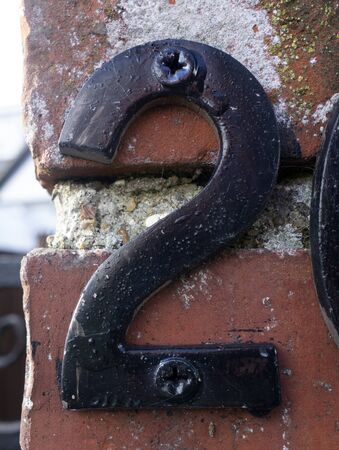 Written Wording in Distressed State Typography Found Number Two 2