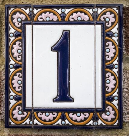Written Wording in Distressed State Typography Found Number One 1の写真素材
