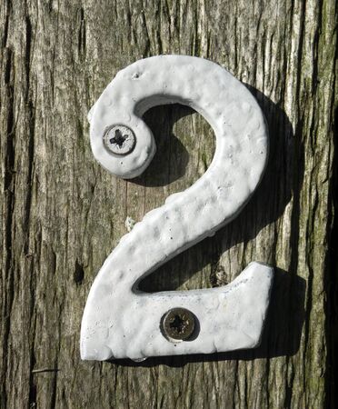 Written Wording in Distressed State Typography Found Number Two 2の写真素材