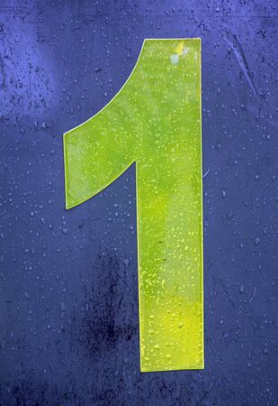 Written Wording in Distressed State Typography Found Number One 1の写真素材