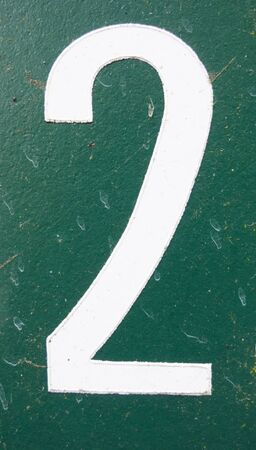 Written Wording in Distressed State Typography Found Number Two 2の写真素材