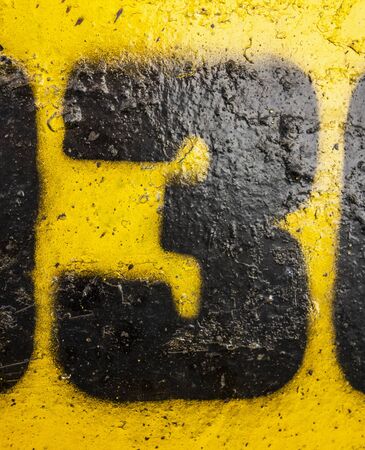 Written Wording in Distressed State Typography Found Number Three 3の写真素材