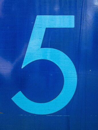 Written Wording in Distressed State Typography Found Number Five 5の写真素材
