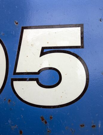 Written Wording in Distressed State Typography Found Number Five 5の写真素材