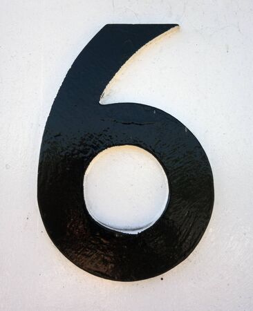 Written Wording in Distressed State Typography Found Number 6 Sixの写真素材