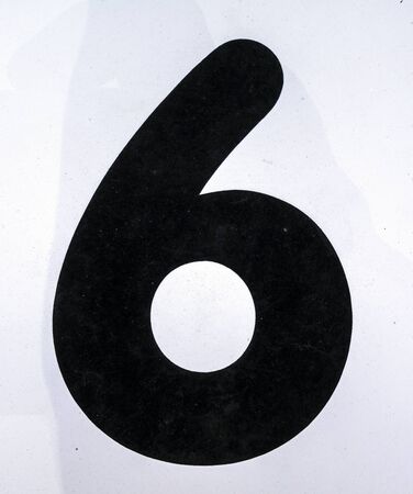 Written Wording in Distressed State Typography Found Number 6 Sixの写真素材