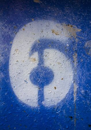 Written Wording in Distressed State Typography Found Number 6 Six
