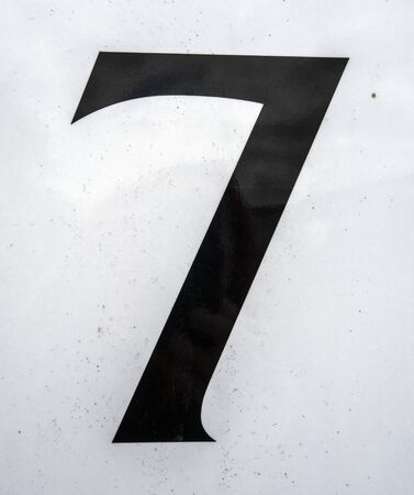 Written Wording in Distressed State Typography Found Number Seven 7の写真素材