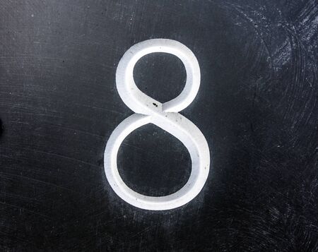 Written Wording in Distressed State Typography Found Number eight 8の写真素材