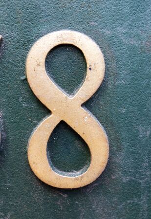 Written Wording in Distressed State Typography Found Number eight 8の写真素材