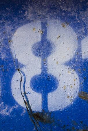 Written Wording in Distressed State Typography Found Number eight 8の写真素材
