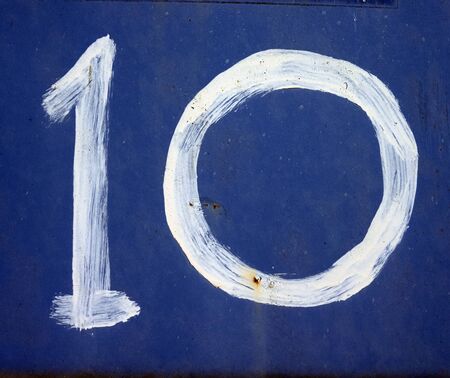 Written Wording in Distressed State Typography Found Number Ten 10の写真素材