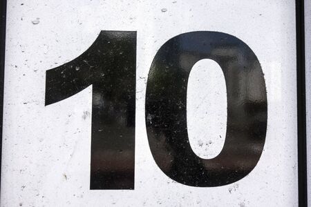 Written Wording in Distressed State Typography Found Number Ten 10の写真素材