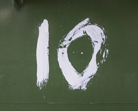Written Wording in Distressed State Typography Found Number Ten 10の写真素材