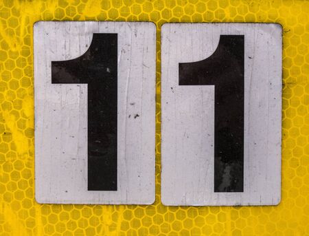 Written Wording in Distressed State Typography Found Number Eleven 11の写真素材