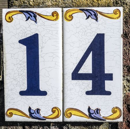 Written Wording in Distressed State Typography Found Number 14の写真素材