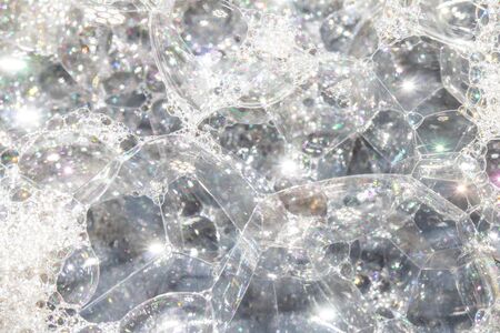 Close Up of Bath Water Bubbles Foam For Backgroundの写真素材