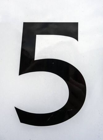 Written Wording in Distressed State Typography Found Number Five 5の写真素材